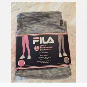 New Fila Girl’s 2-Pack Reversible Legging Set